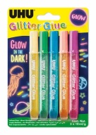 Glitrové lepidlo svietiace v tme, 5 farieb, 10 ml