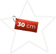 Kovová hviezda BIELA ​​30 cm drôtená obruč