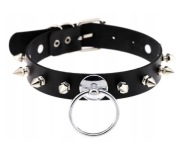 ČIERNA EKOKOŽENKA CHOKER BDSM GOTHIC PUNK GOLIER