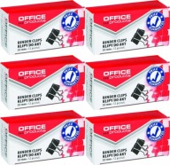 Spony na dokumenty 32 mm čierne klipy 12 ks x 6 bal