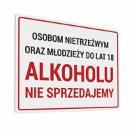 Nálepka - Nepredávame alkohol 15x20