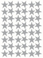STARS samolepky Hviezdy 4cm 48ks STRIEBORNÉ