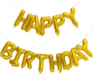 Fóliový balón nápis HAPPY BIRTHDAY fólia 1-99 narodeniny ZLATÁ girlanda