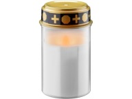 LED náhrobná sviečka, biela (30 dní prevádzky na batérie)