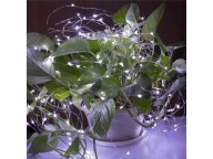 100 LED DRÔTOVÝCH LAMPY, NA BATÉRIU, BIELE SVETLO