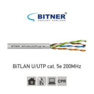UTP SIEŤOVÝ KÁBEL kat. 5e 200MHz krútená dvojlinka BITNER