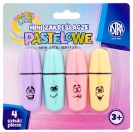 MINI PASTELOVÉ ZVÝRAZŇOVAČE 4 KUSY BLISTER ASTRA