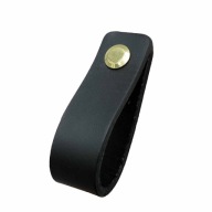 Gombík, Kožená nábytková kľučka L-118 mm 2v1 čierna