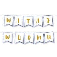 BANNER Garland Welcome Home - námornícka modrá