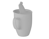 GASTRO hrnček S viečkom, OPÄTOVNE POUŽITEĽNÝ, 450ML, ŠEDÝ