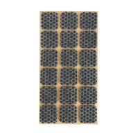 Protišmykové plstené podložky pod nábytok, šedé stoličky, 25x25mm, 18 ks