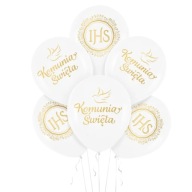 Communion Balloons COMMUNION IHS Communion balónové dekorácie 6 kusov