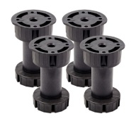 4 x ČIERNA NOŽKY KUCHYNSKÉHO NÁBYTKU V 100 MM