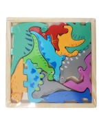 Puzzle na podložke 13 dielikov. DINO Rôzne vzory farieb