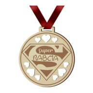 Super BABIČKÁ MEDAILA, drevená STUHA, DEŇ BABIČKY
