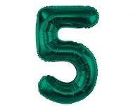 FÓLIOVÝ BALÓN - ČÍSLO 5 - FĽAŠA ZELENÁ 85 cm - GODAN