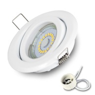 KčO halogénové nastaviteľné svietidlo BIELA ​​+ GU10 5W teplá LED žiarovka