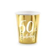 Poháre k 50. narodeninám, zlaté, 220 ml