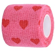 Ružový srdiečkový kohézny obväz 5 cm x 4,5 m