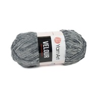 100g YarnArt Velúrová polyesterová priadza, šedá 858