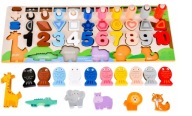Drevená montessori hračka na triedenie puzzle