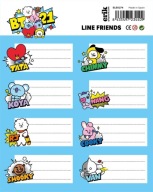 BT21 - nálepky na zošit alebo knihu, štítky