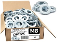M8 podložka pozinkovaná DIN 125 1KG/370 kusov | okrúhla a plochá oceľ
