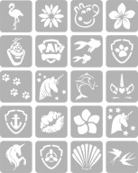 Henna Airbrush Glitter Tattoo Templates Veľká sada pre DIEVČA