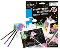 Kidea Hra na vyfarbovanie a škrabanie 2v1 škrabacia hra Unicorns so stylusom