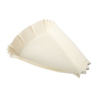 Trojuholníkové biele podložky na košíčky 100x80x25 mm - 100 ks.