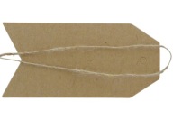 Visačky so šnúrkou 95 x 45 mm, 3 ks, béžová
