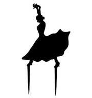 Flamenco flamenko Topper tanečnica tancujúca žena Čierne plexisklo