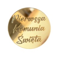Prvé sväté prijímanie Dekor Plexisklo kruh zlaté zrkadlo 5cm