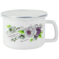 Hrnček SMALTOVANÝ S POKRČKOU 16cm 2L