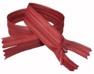 Pevný skrytý zips, bordová, 22 cm