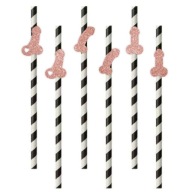 GLITTER STRAWS rose gold BACHELOR PARTY peniski