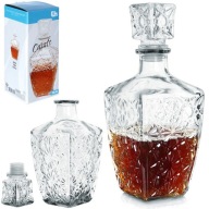 Karafa GLASS fľaša s korkom na whisky brandy alkohol darček 830 ml