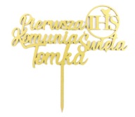 COMUNION TOPPER A Sväté prijímanie IHS Meno! Zlatý