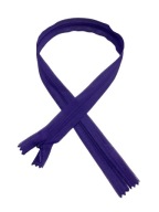 Zips, SAMOSTATNÝ Zips, KRYTÁ ČIPKA, 50cm, FIALOVÁ