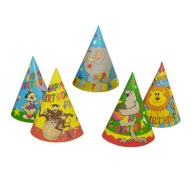 PAPIEROVÉ NARODENINOVÉ ČIAPKY MIX (5) ČERVENÝ PLAST