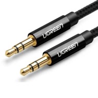 UZELENÝ ODOLNÝ ZVUKOVÝ KÁBEL MINIJACK KÁBEL MINI KONEKTOR 3,5MM AUX BRAID 1M