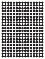 Nálepky CIRCLES Bodky 1cm 300ks Čierna