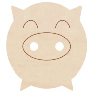 Ozdobný gombík PIGGY LARGE nášivka