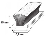 5 metrov BUMPER BRUSH Samolepiaca 15x6,9mm