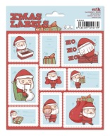 Dekoratívne darčekové nálepky Santa Claus 18 ks vianočná sada