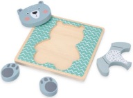 Puzzle pre deti Drevené puzzle medvedík 4 prvky Drevené puzzle