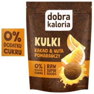 DOBRÉ KALÓRIE Kakaové guličky, pomaranč, darček, snack bez cukru, 65 g