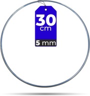 STRIEBORNÁ kovová obruč 30 cm 5 mm STRONG drôtená obruč