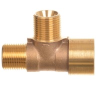 T-kus rozdeľovača vody, závit 1/4 M-M-F, mosadz