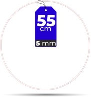 BIELA ​​obruč 55 cm HRUBÁ 5 mm kovová pre makramé